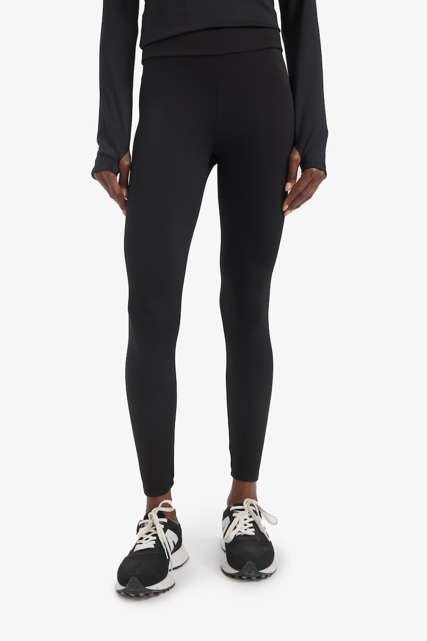 Woman Black DeFactoFit High Waist Soft Fluffy Basic Leggings