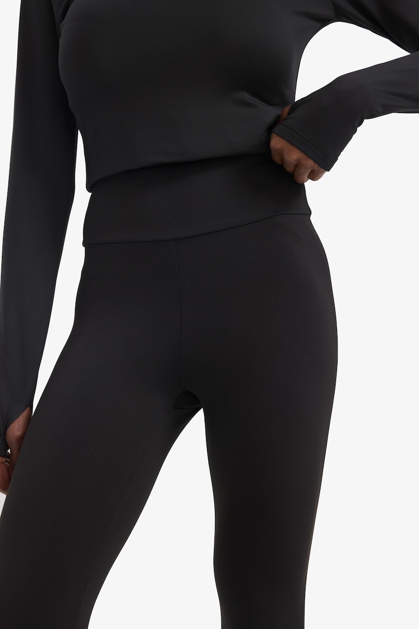Woman Black DeFactoFit High Waist Soft Fluffy Basic Leggings