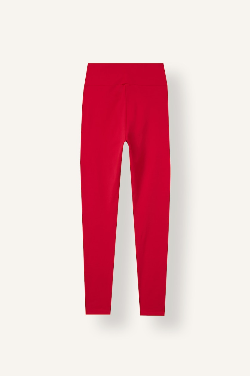 WOMAN Red Red Soft Lining Sports Leggings
