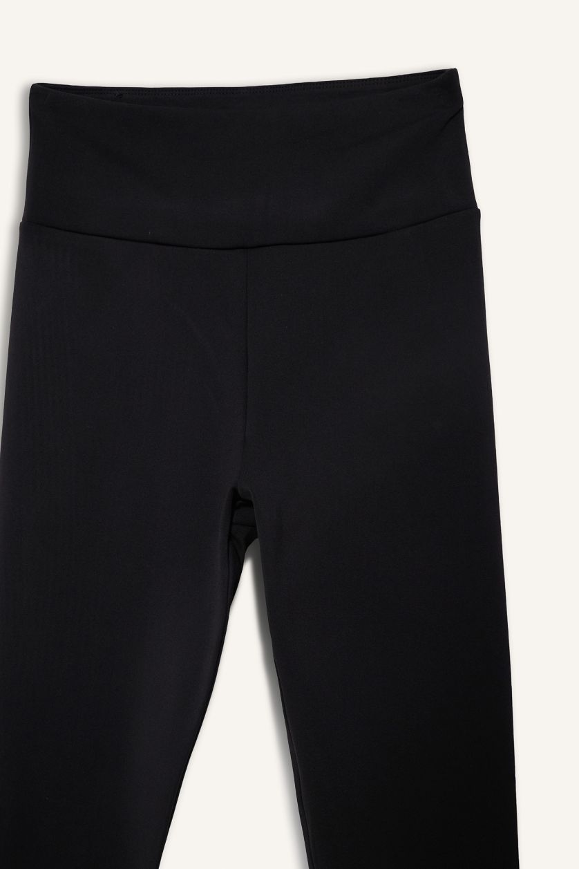 Woman Black Soft Fleece Lined Sport Leggings