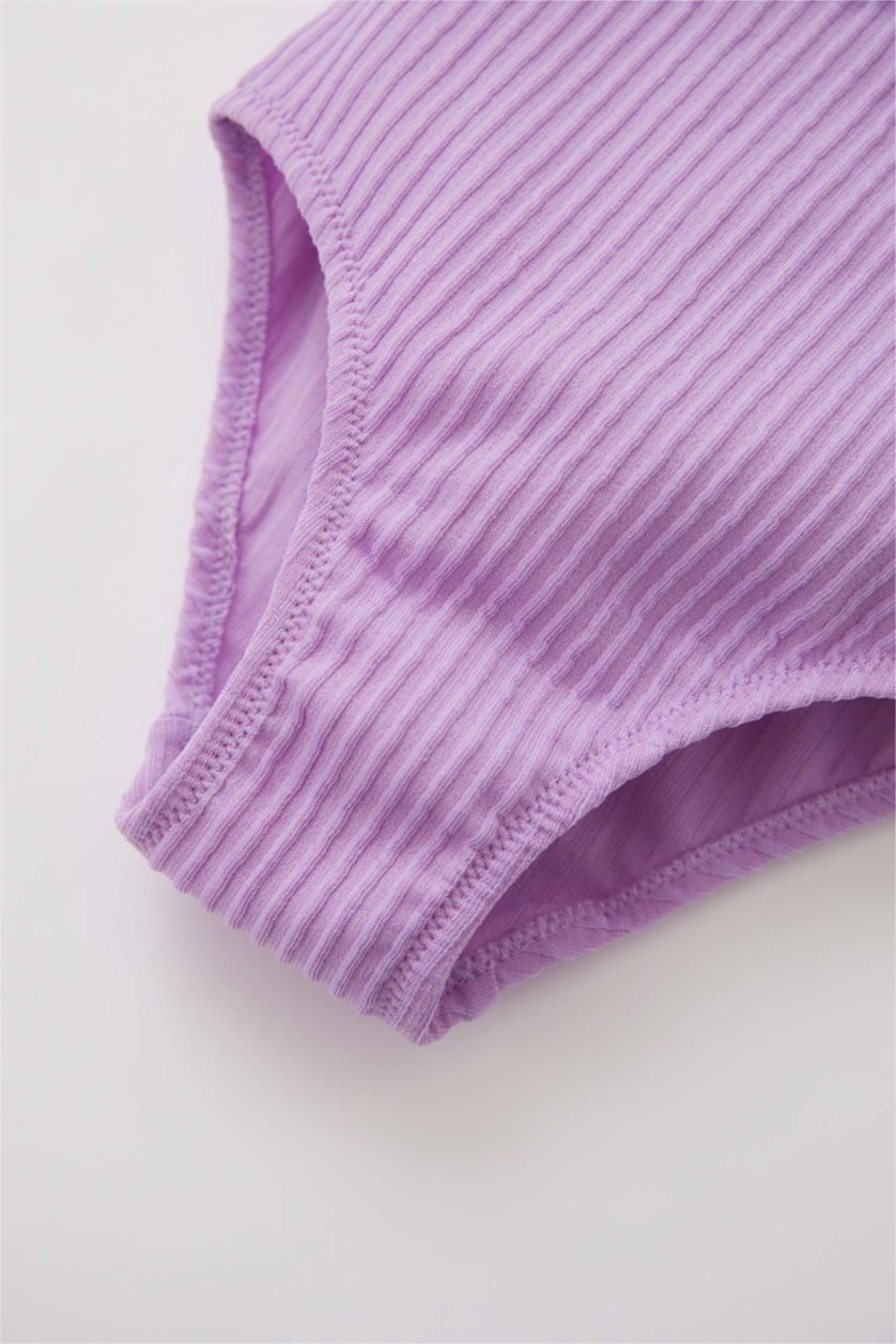 BÉBÉ FILLE Violet Maillot de bain en texture souple à volants pour bébé fille