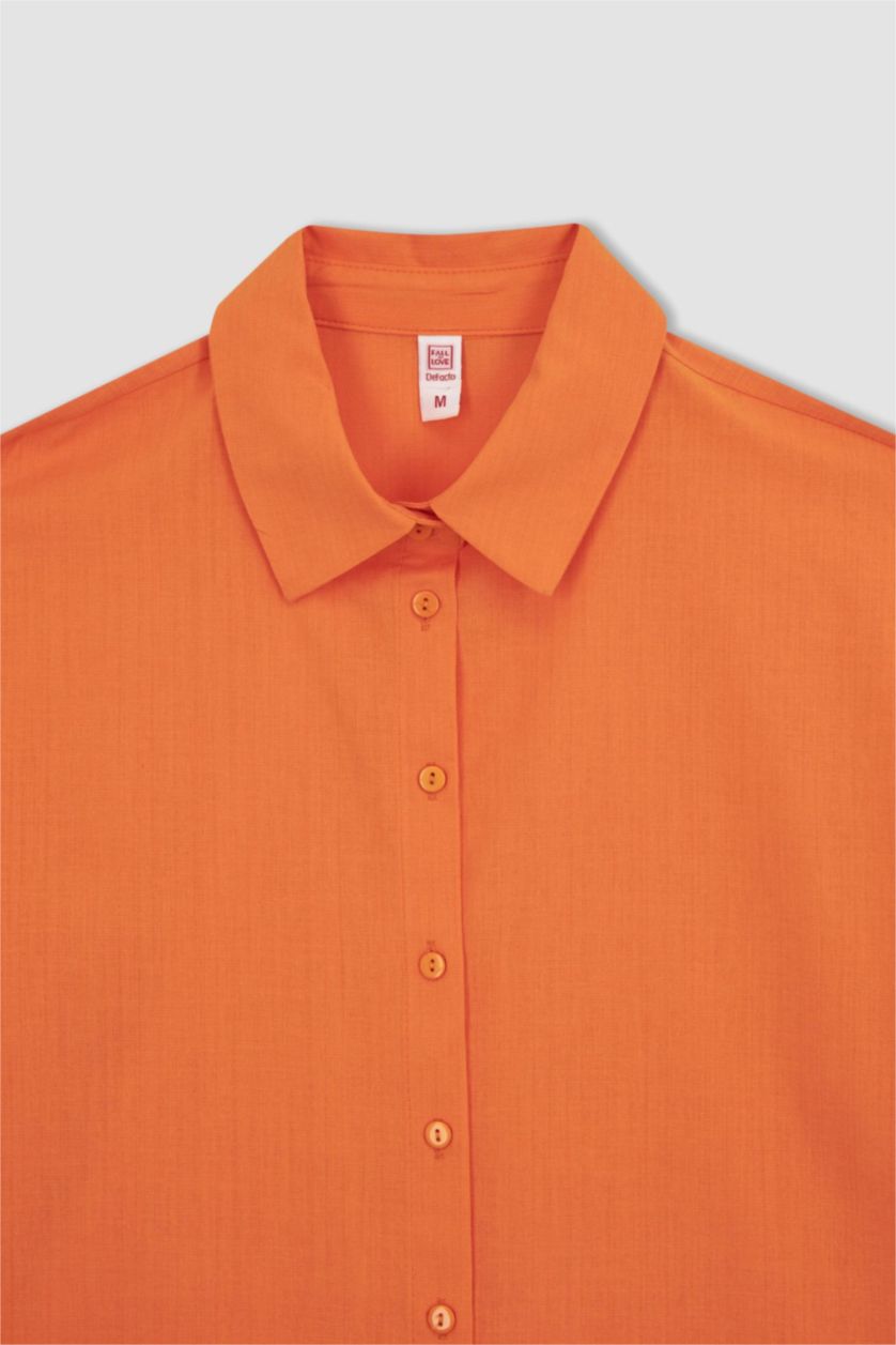 نساء برتقالي فستان بحر قطن بقصة عادية من Fall In Love