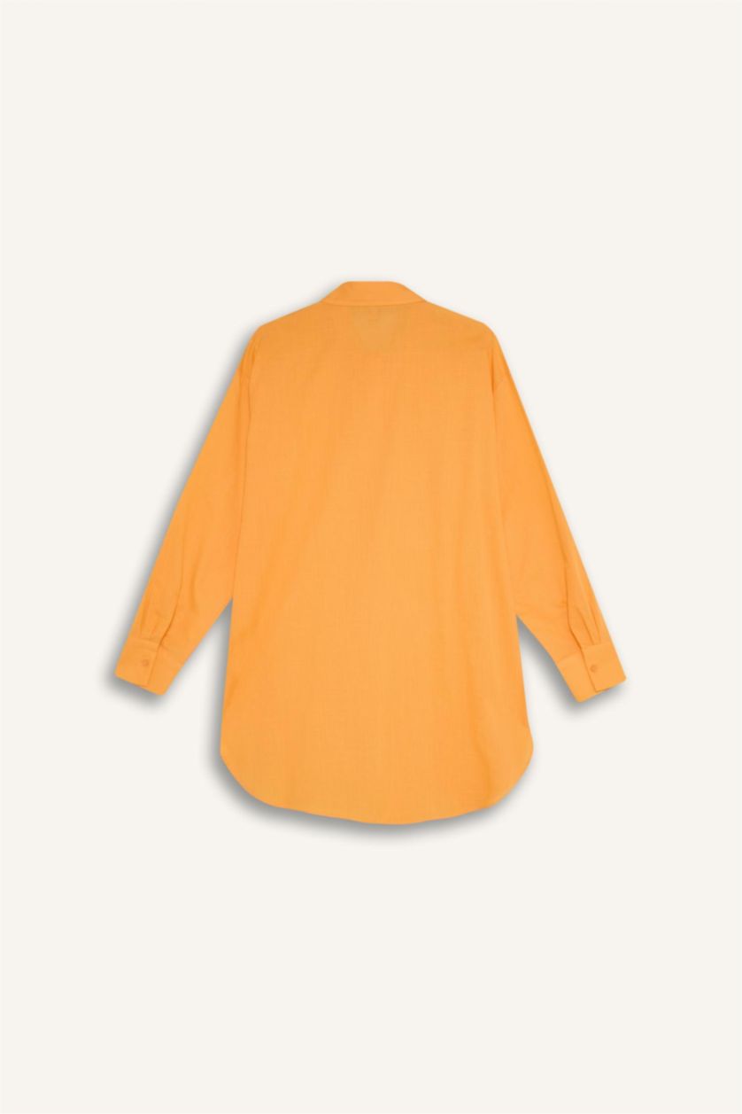 Kadın Sarı Regular Fit Pamuklu Plaj Gömleği