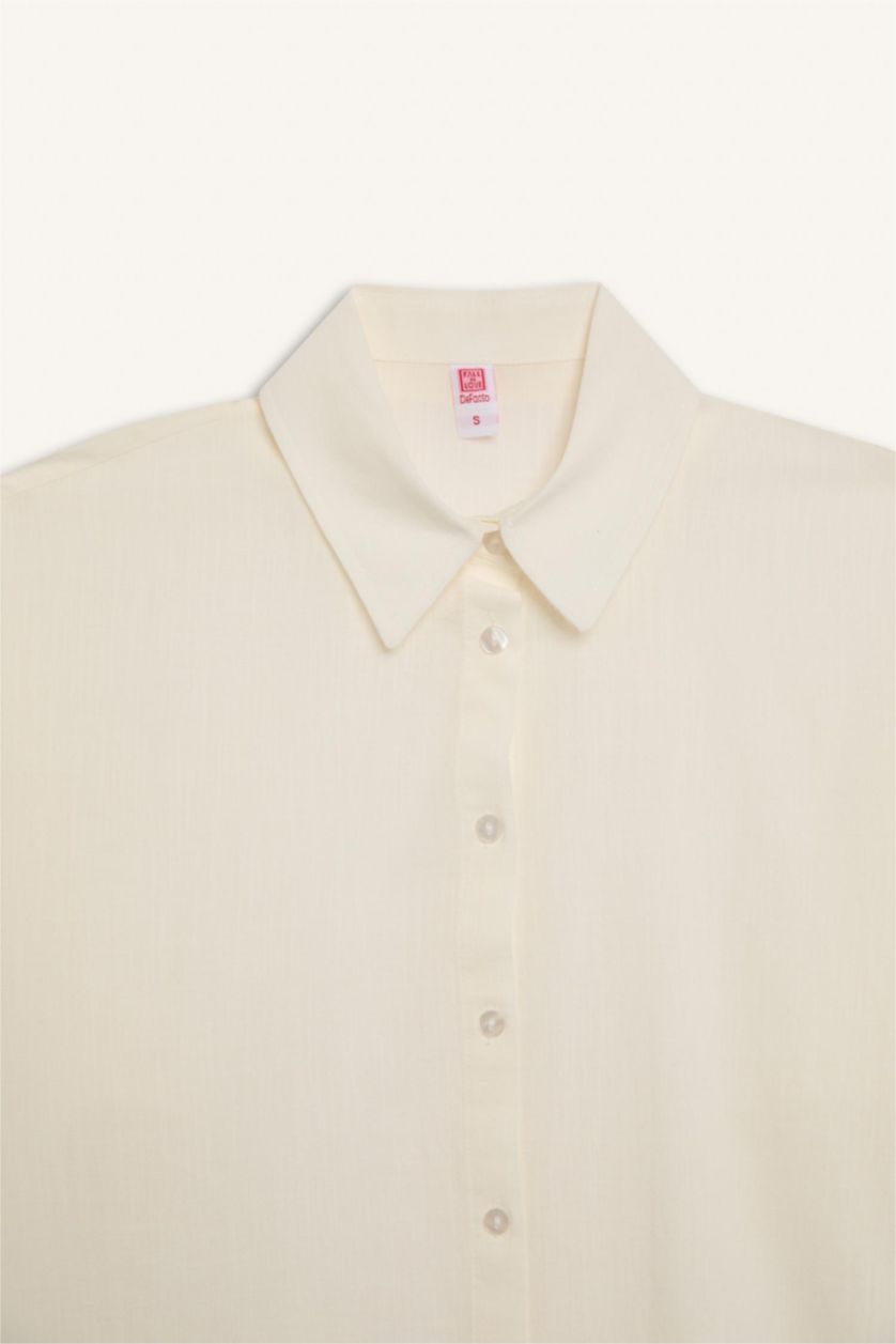 Woman White Fall in Love Regular Fit Beach Shirt