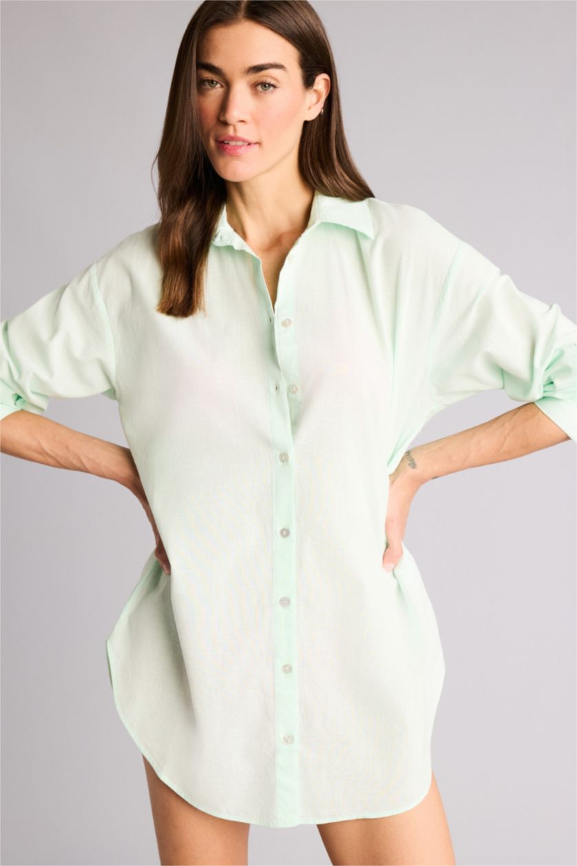 Kadın Deniz Mavisi Plaj Kıyafeti