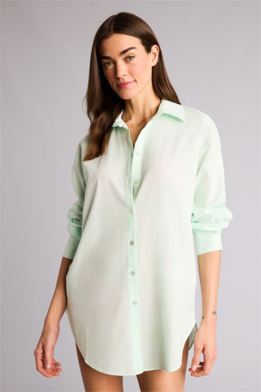 Kadın Deniz Mavisi Plaj Kıyafeti