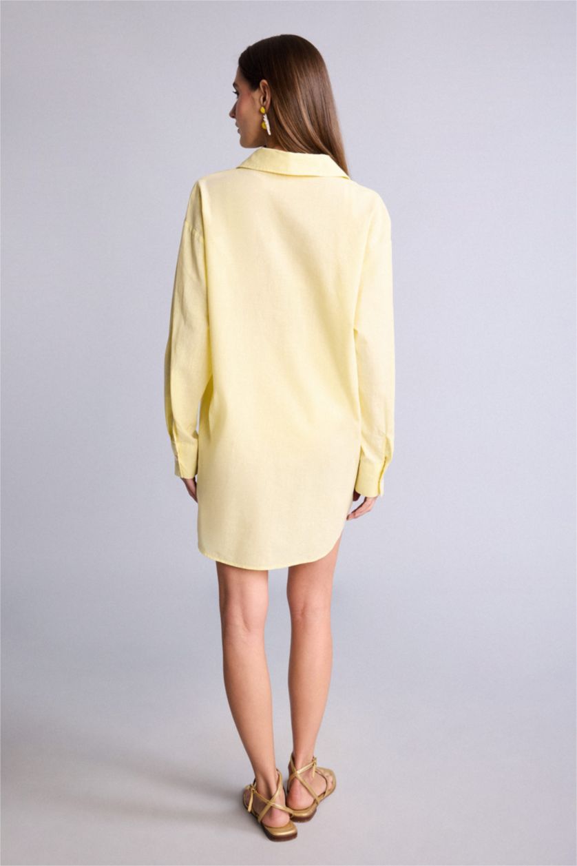 WOMAN Yellow Regular Fit Cotton Beachwear