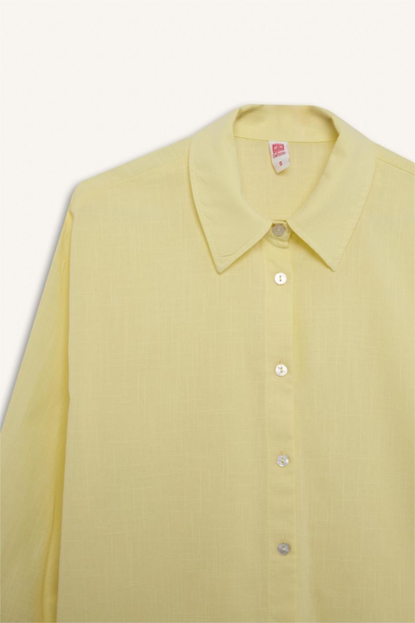 WOMAN Yellow Regular Fit Cotton Beachwear