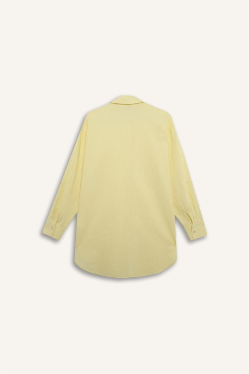 WOMAN Yellow Regular Fit Cotton Beachwear