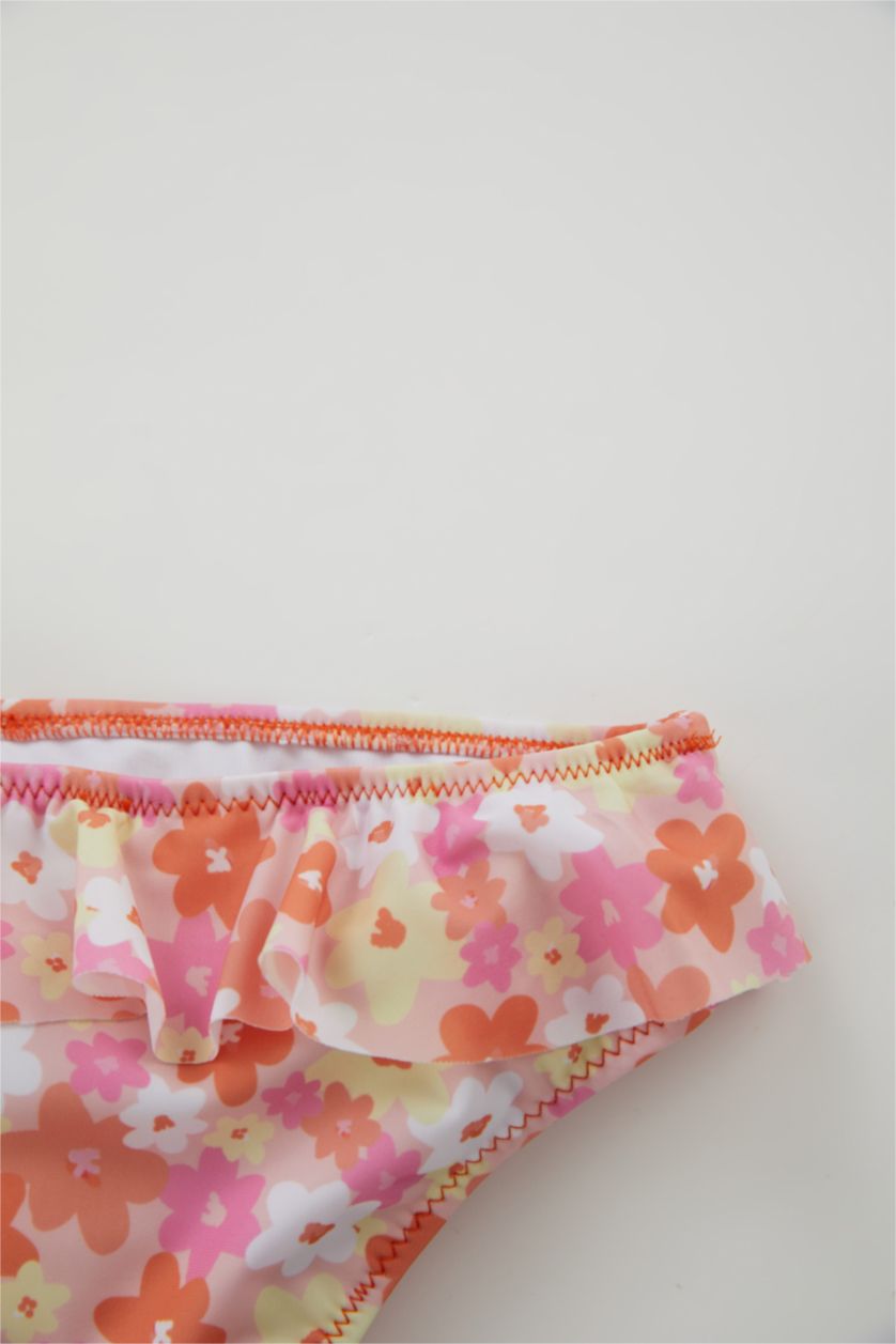 طفلة صغيرة مرجاني فاتح سيت بيكيني فلورال بقصة عادية - قطعتين