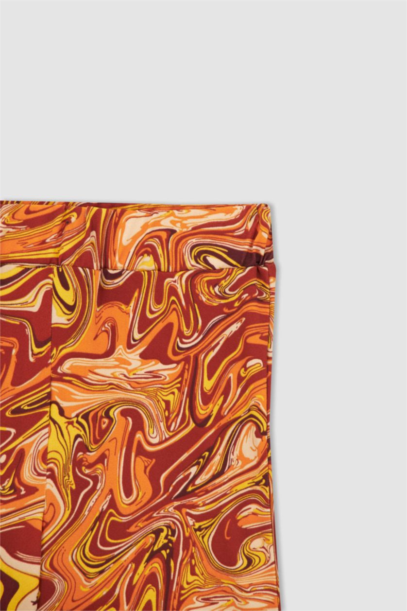 FEMME Orange Normal Waist Flare Trousers