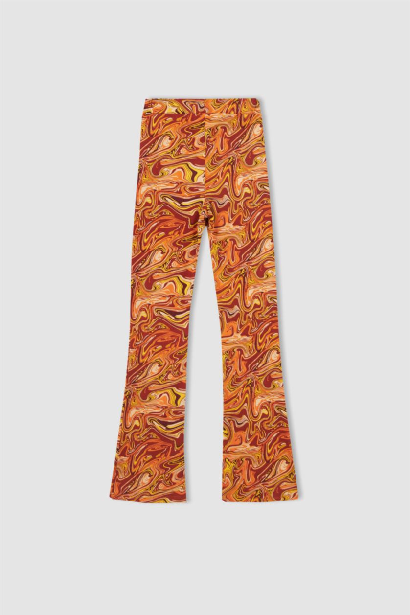 FEMME Orange Normal Waist Flare Trousers