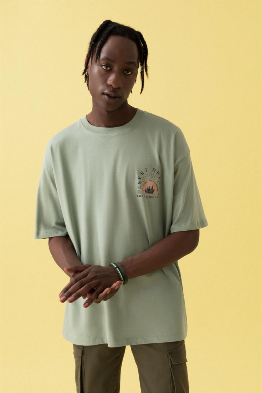 MAN Mint Oversized Short Sleeve Back Print T-Shirt