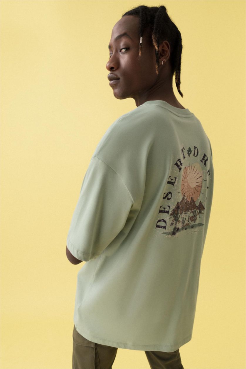 MAN Mint Oversized Short Sleeve Back Print T-Shirt