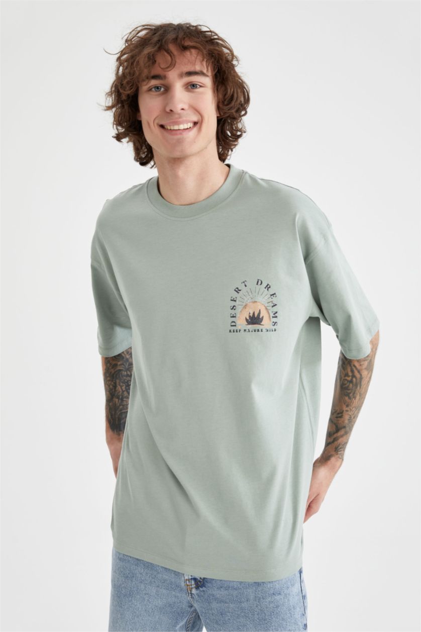 MAN Mint Oversized Short Sleeve Back Print T-Shirt