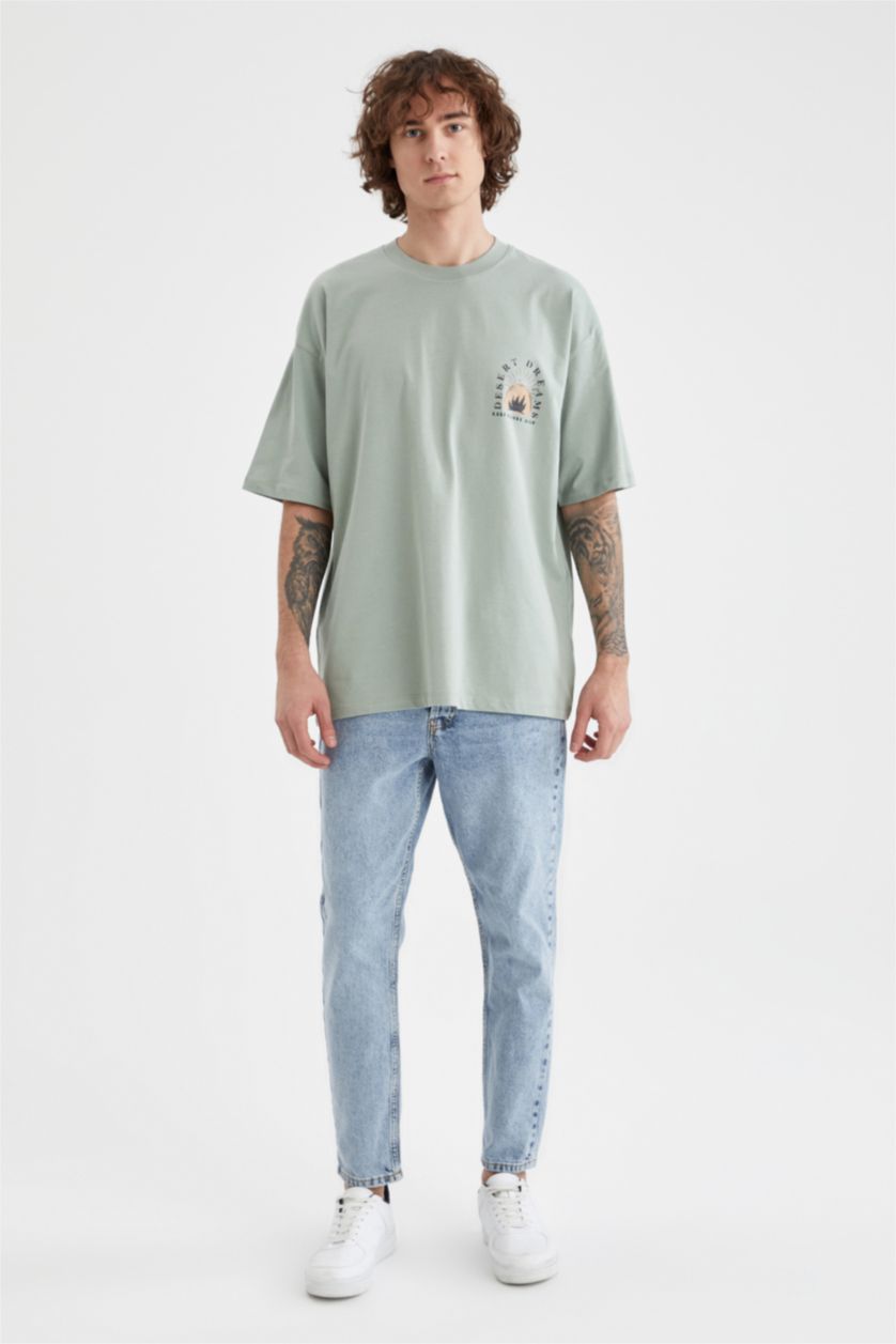 MAN Mint Oversized Short Sleeve Back Print T-Shirt