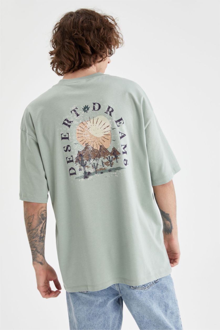 MAN Mint Oversized Short Sleeve Back Print T-Shirt