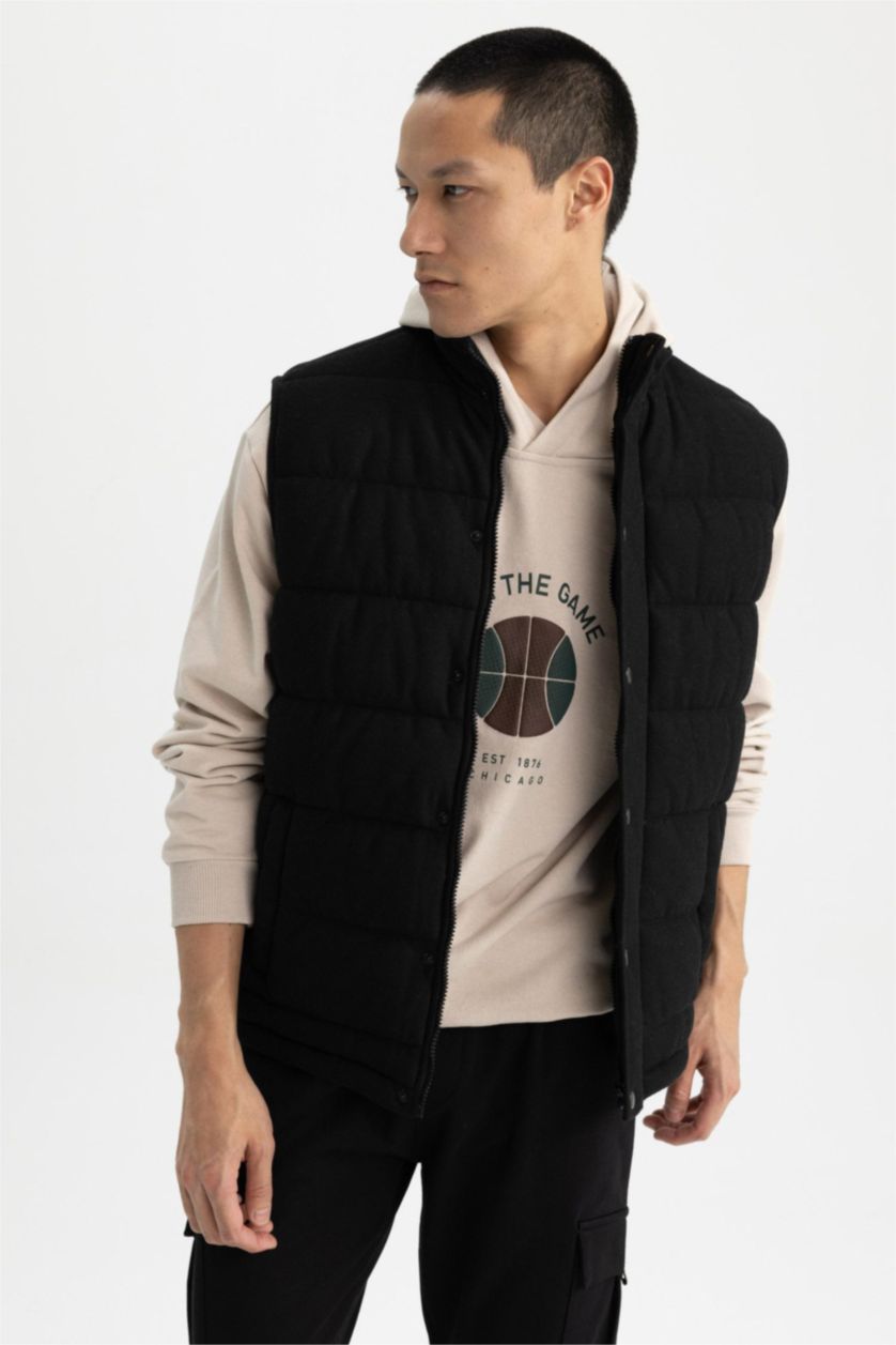 رجال أسود قمصلة يلك بجيب قصة عادية بياقة عالية