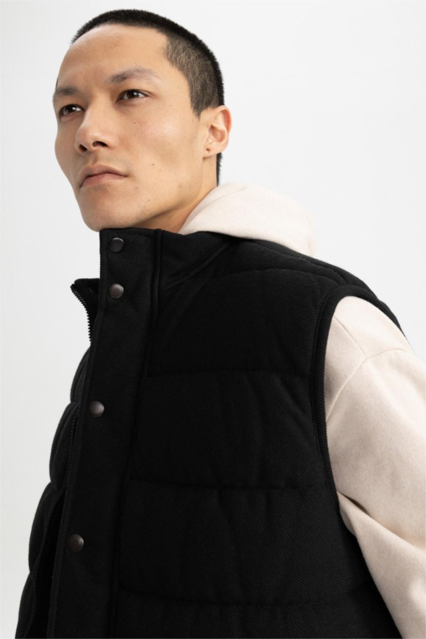 رجال أسود قمصلة يلك بجيب قصة عادية بياقة عالية