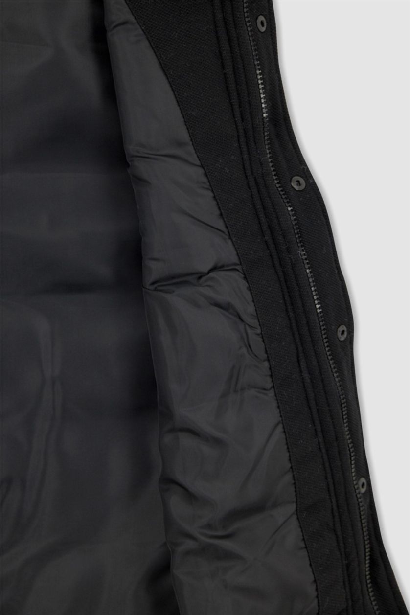 رجال أسود قمصلة يلك بجيب قصة عادية بياقة عالية