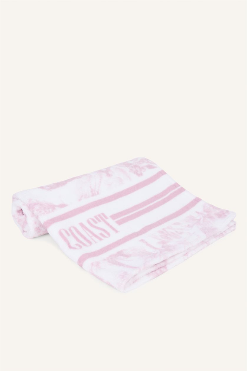 FEMME Rose Serviette de plage rose en coton à motif