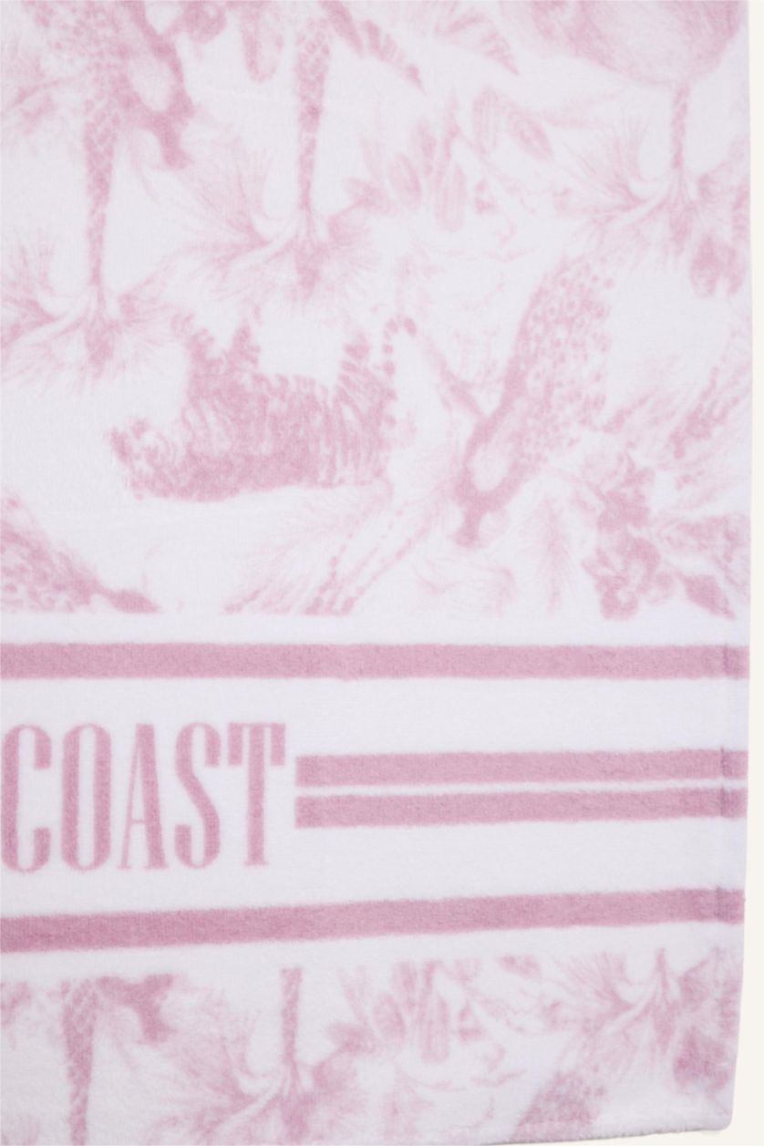 FEMME Rose Serviette de plage rose en coton à motif