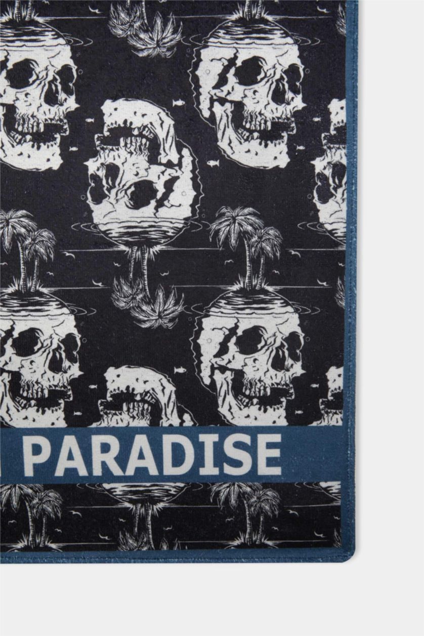 رجال أسود منشفة شاطئ منقوشة بصورة الجمجمة للرجال