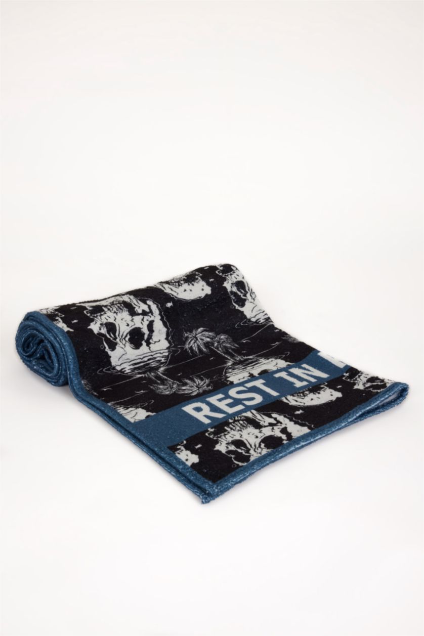 رجال أسود منشفة شاطئ منقوشة بصورة الجمجمة للرجال