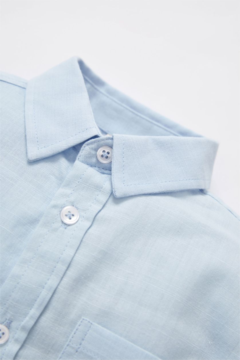 BABY BOY Light Blue Regular Fit Long Sleeve Poplin Shirt