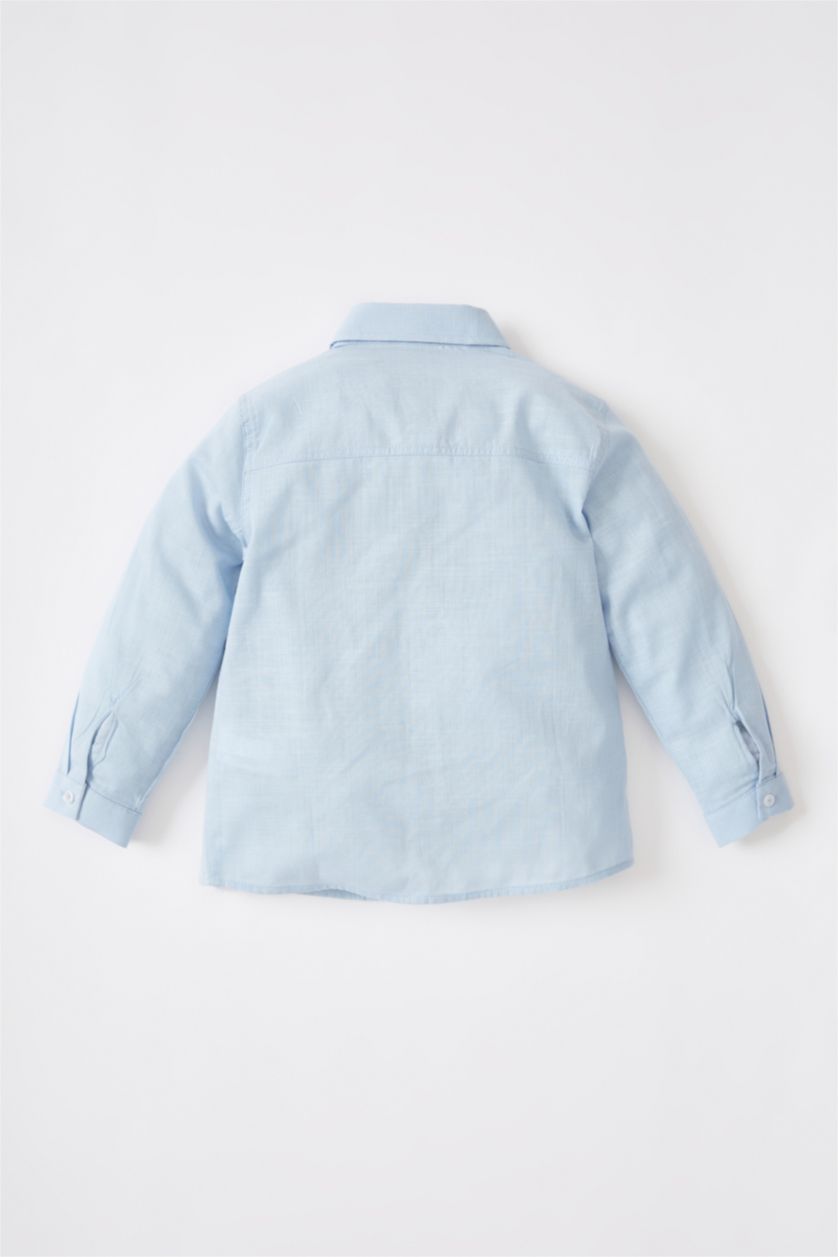 BABY BOY Light Blue Regular Fit Long Sleeve Poplin Shirt