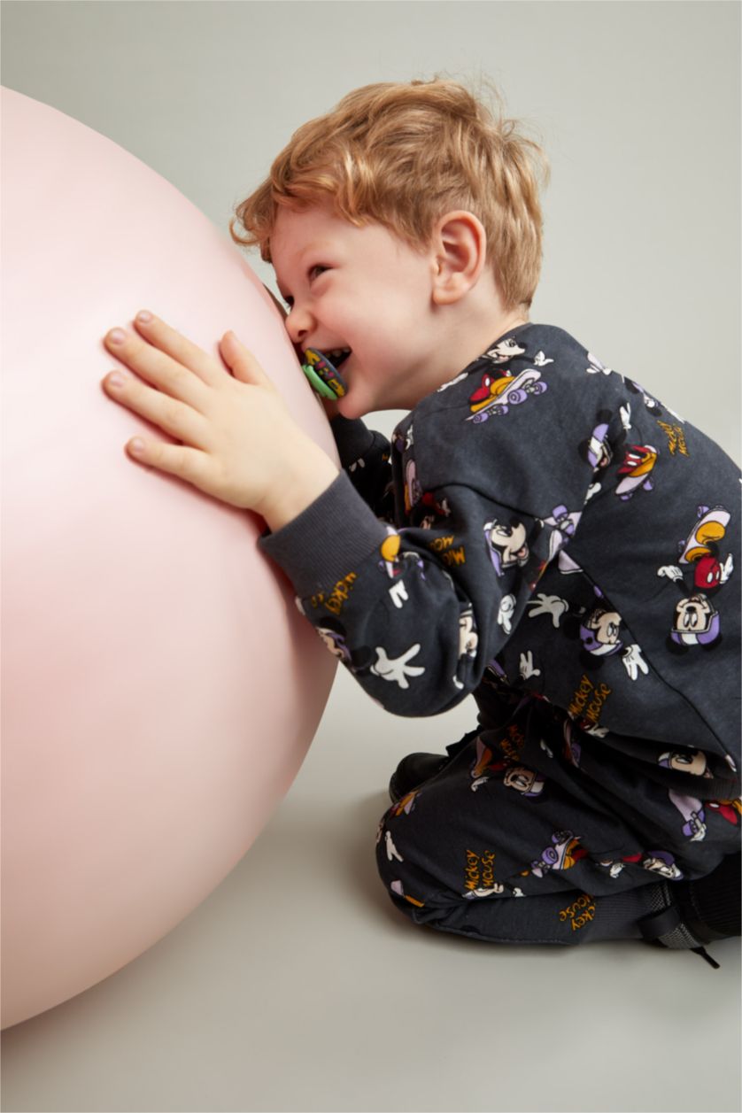 BÉBÉ GARÇON Anthracite Sweat-shirt à col ras du cou sous licence Mickey et Minnie pour bébé garçon
