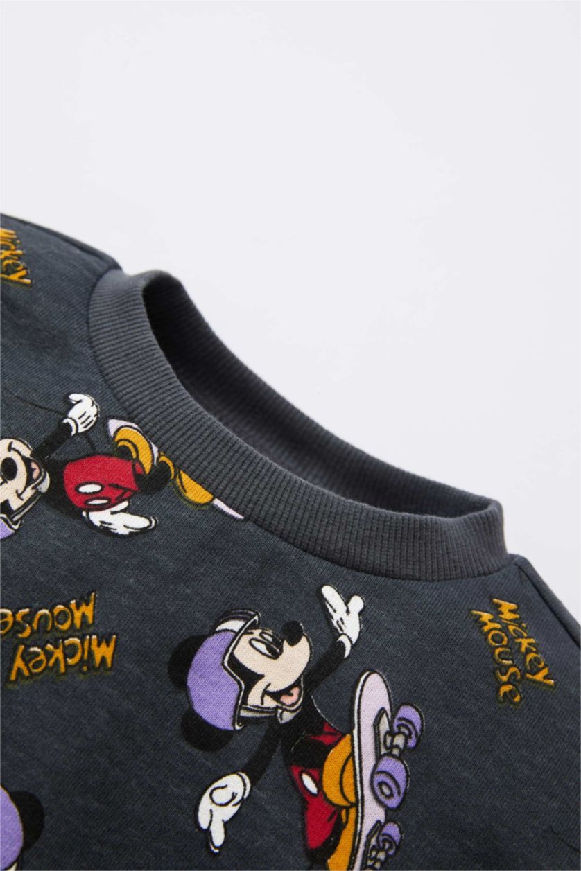 BÉBÉ GARÇON Anthracite Sweat-shirt à col ras du cou sous licence Mickey et Minnie pour bébé garçon
