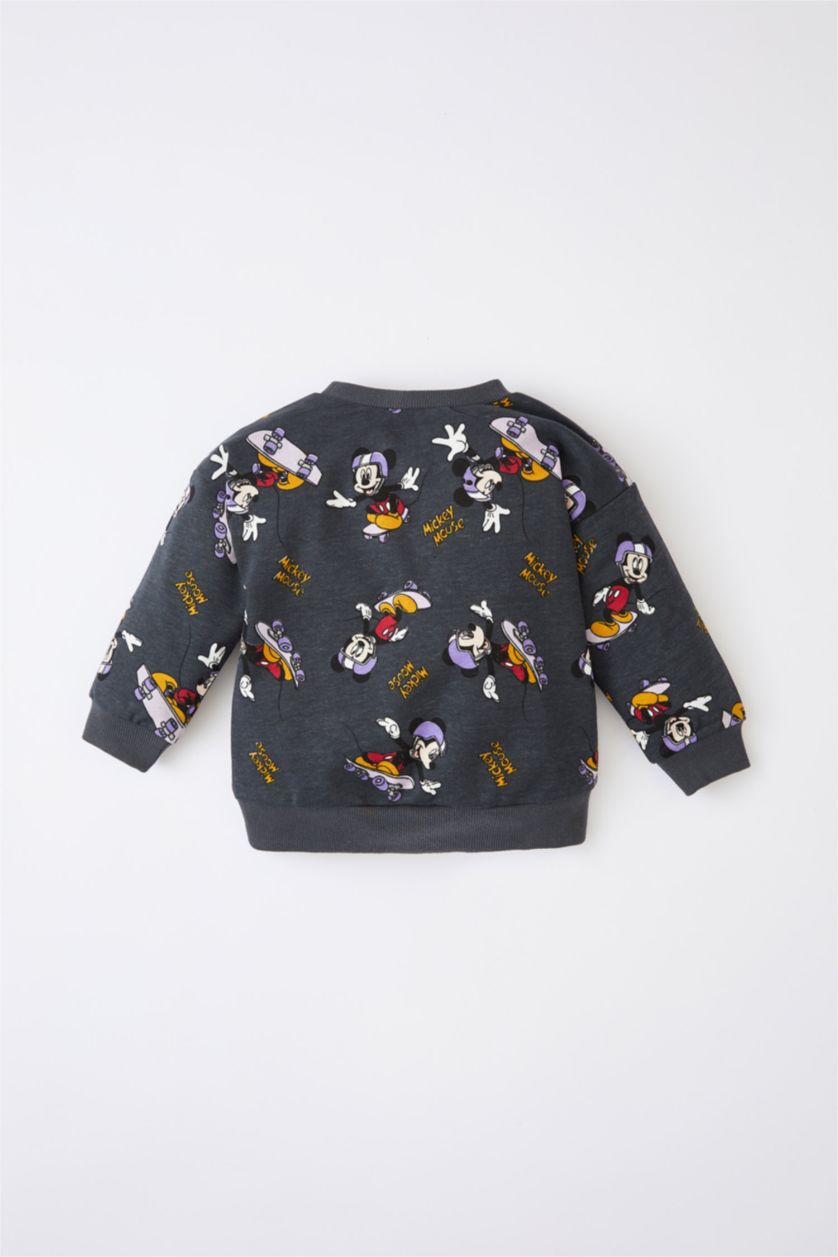 BÉBÉ GARÇON Anthracite Sweat-shirt à col ras du cou sous licence Mickey et Minnie pour bébé garçon
