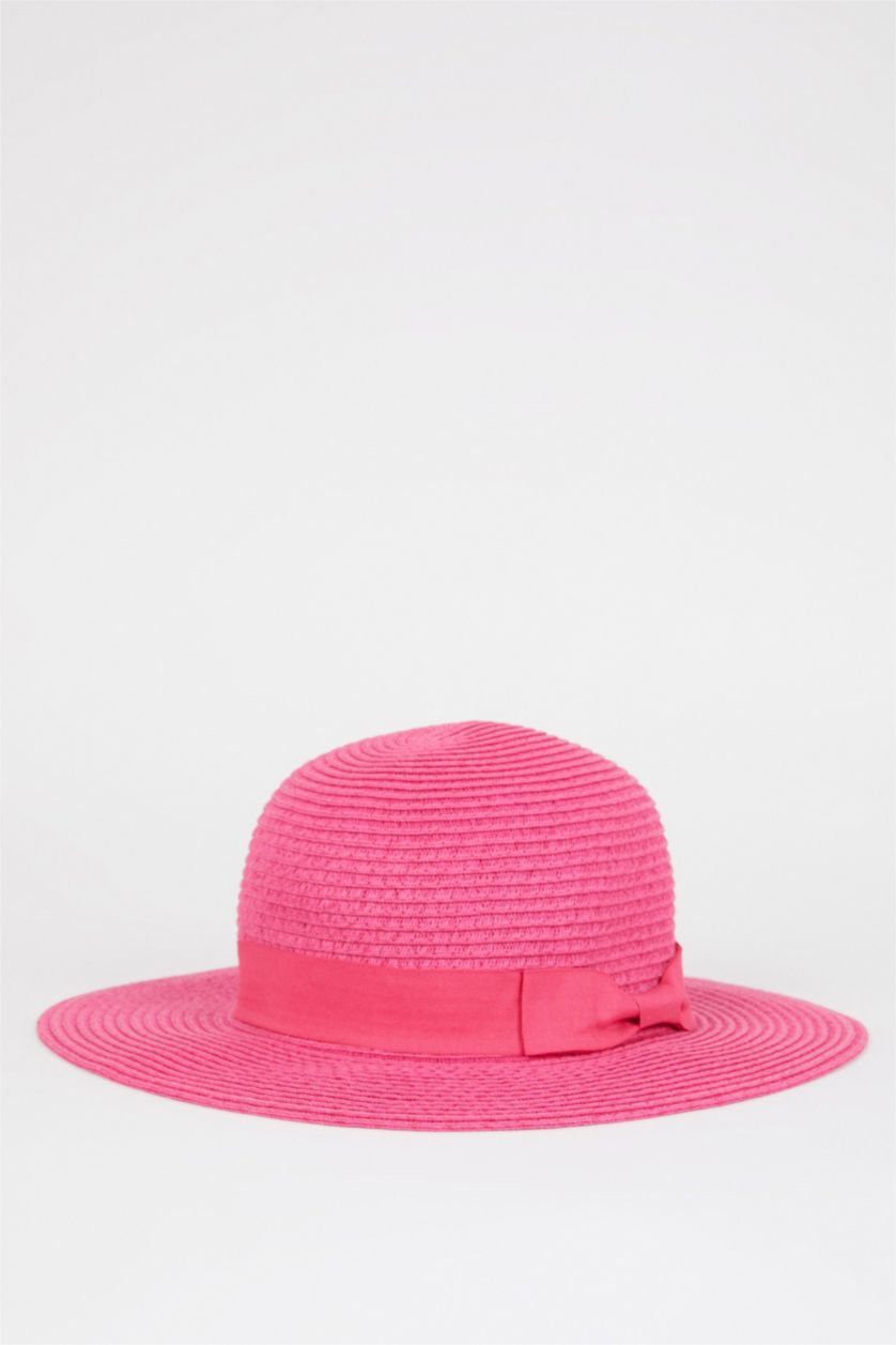 Girls & Teens Neon Fushia Girl Straw Hat