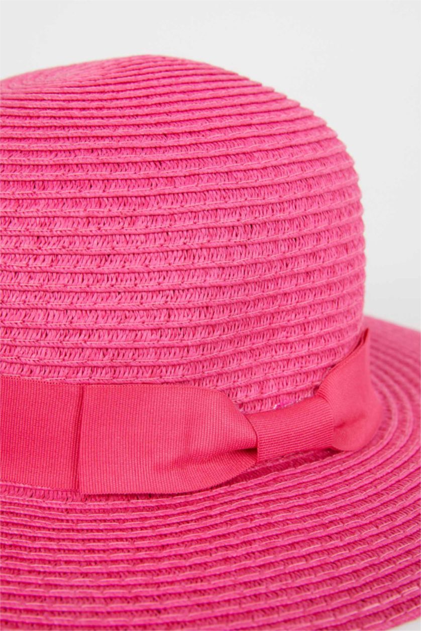 Girls & Teens Neon Fushia Girl Straw Hat