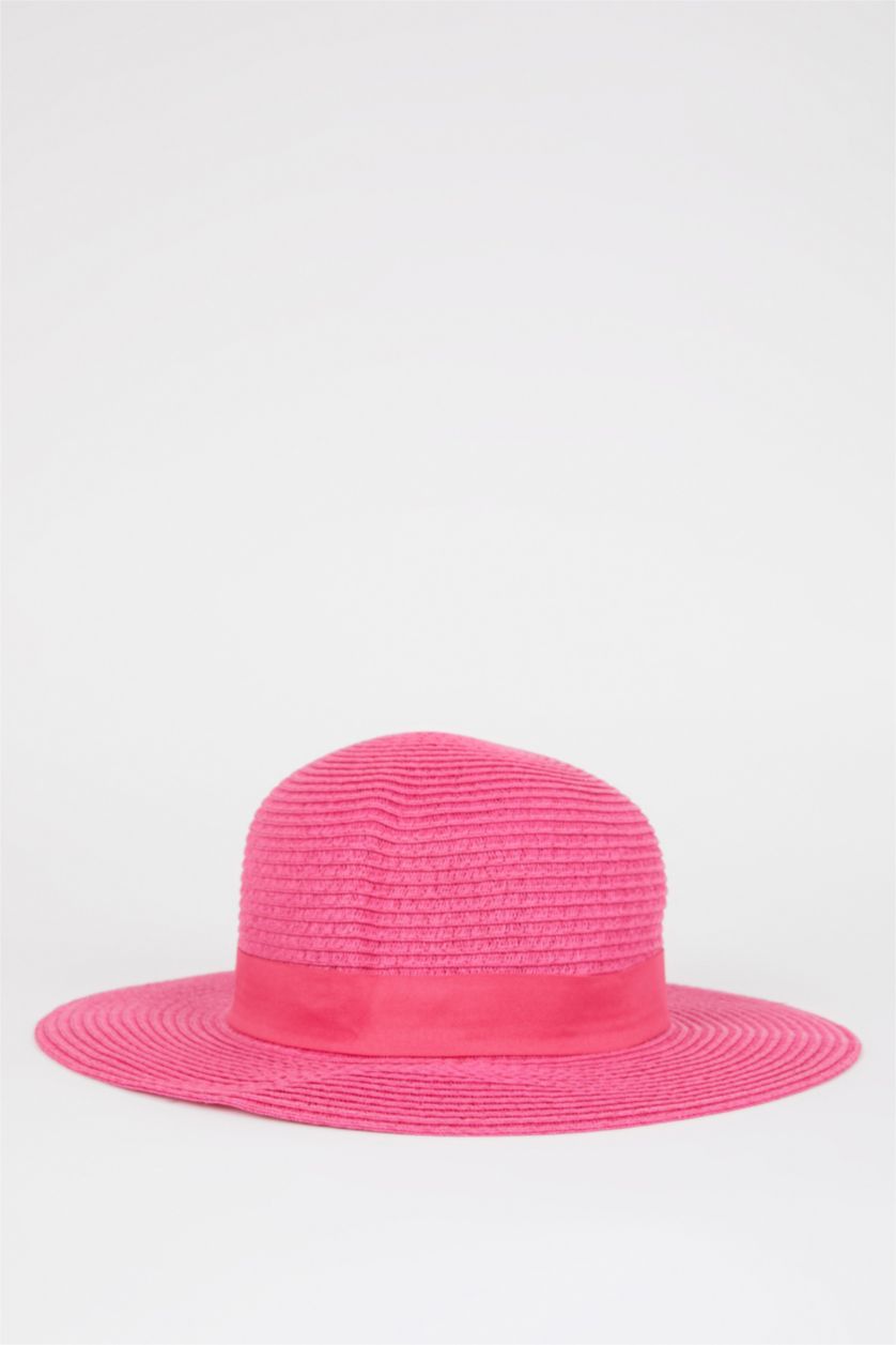 Girls & Teens Neon Fushia Girl Straw Hat