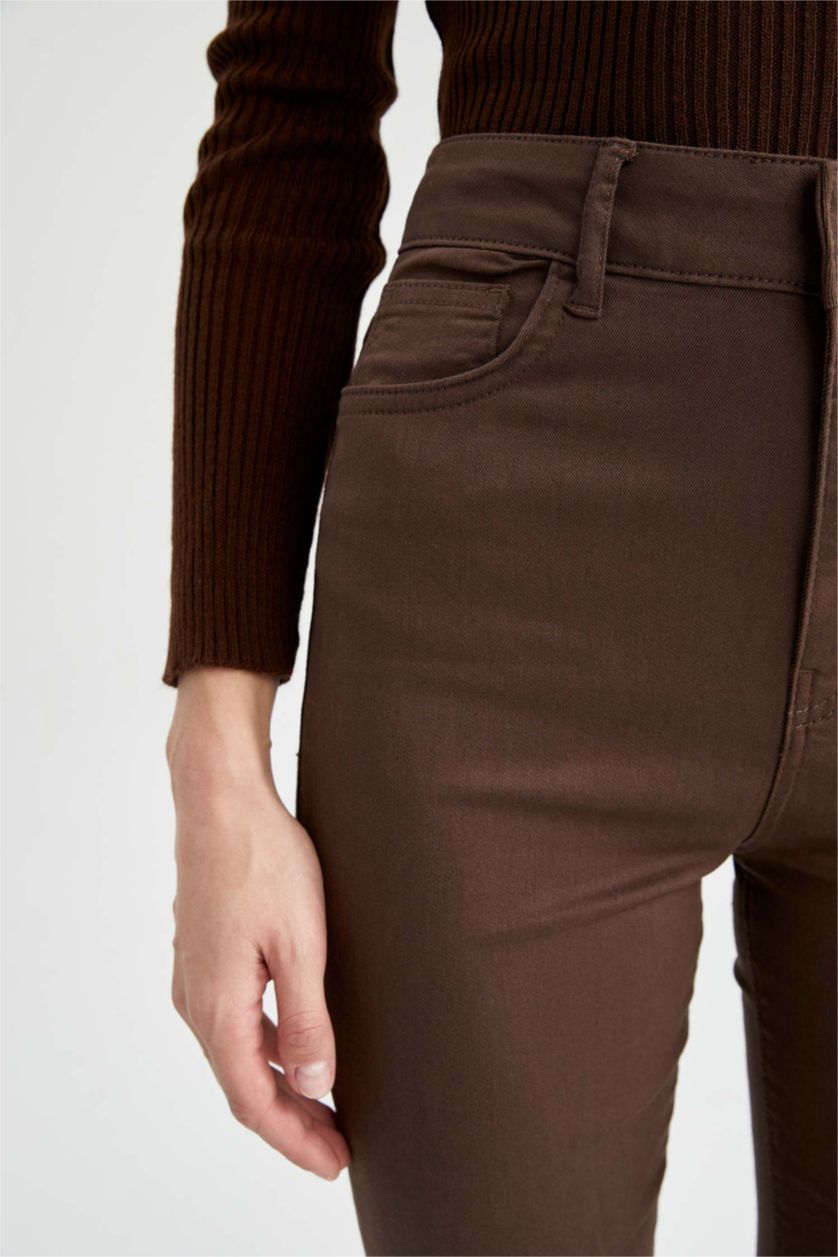 WOMAN Brown High Waist Flare Trousers