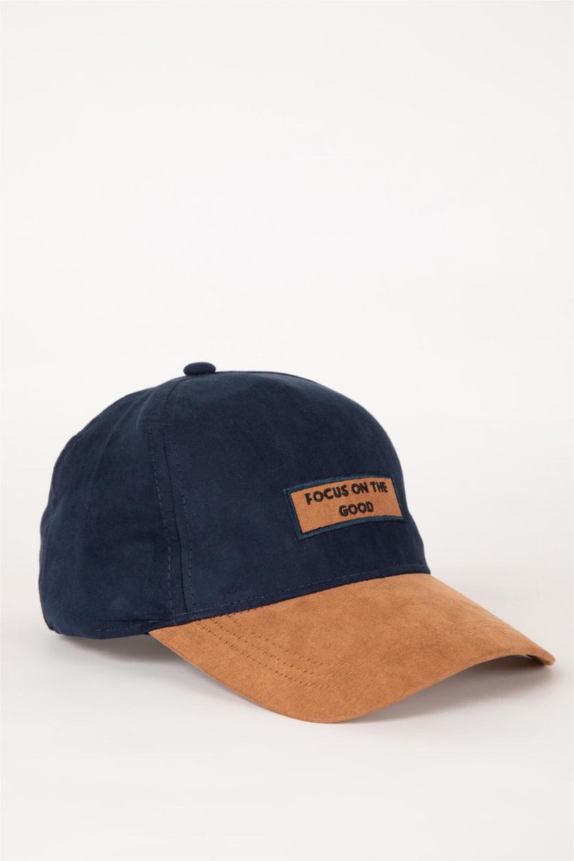 HOMME Marron Casquette en Daim à Couleurs Contrastées pour Homme
