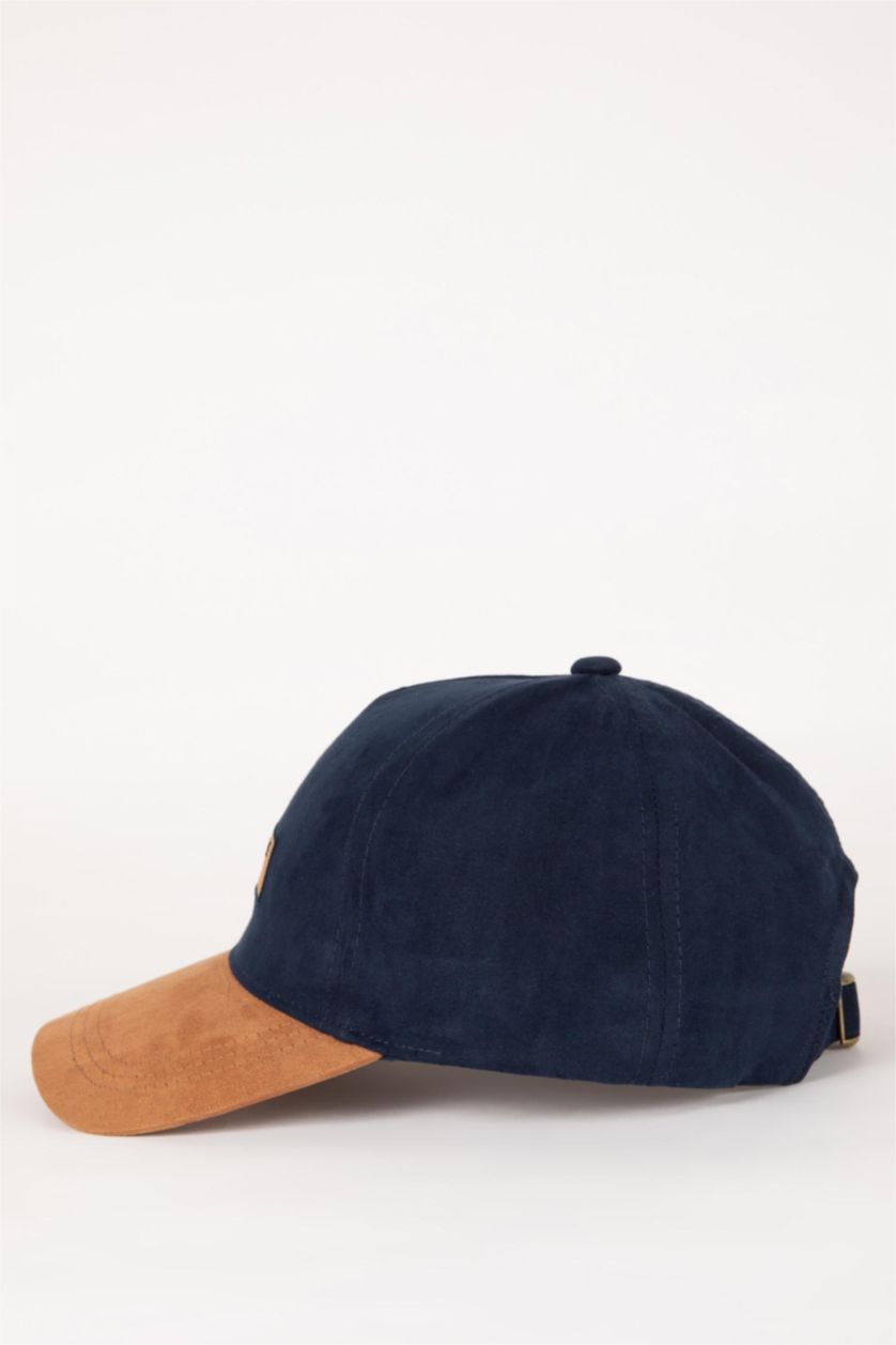 HOMME Marron Casquette en Daim à Couleurs Contrastées pour Homme