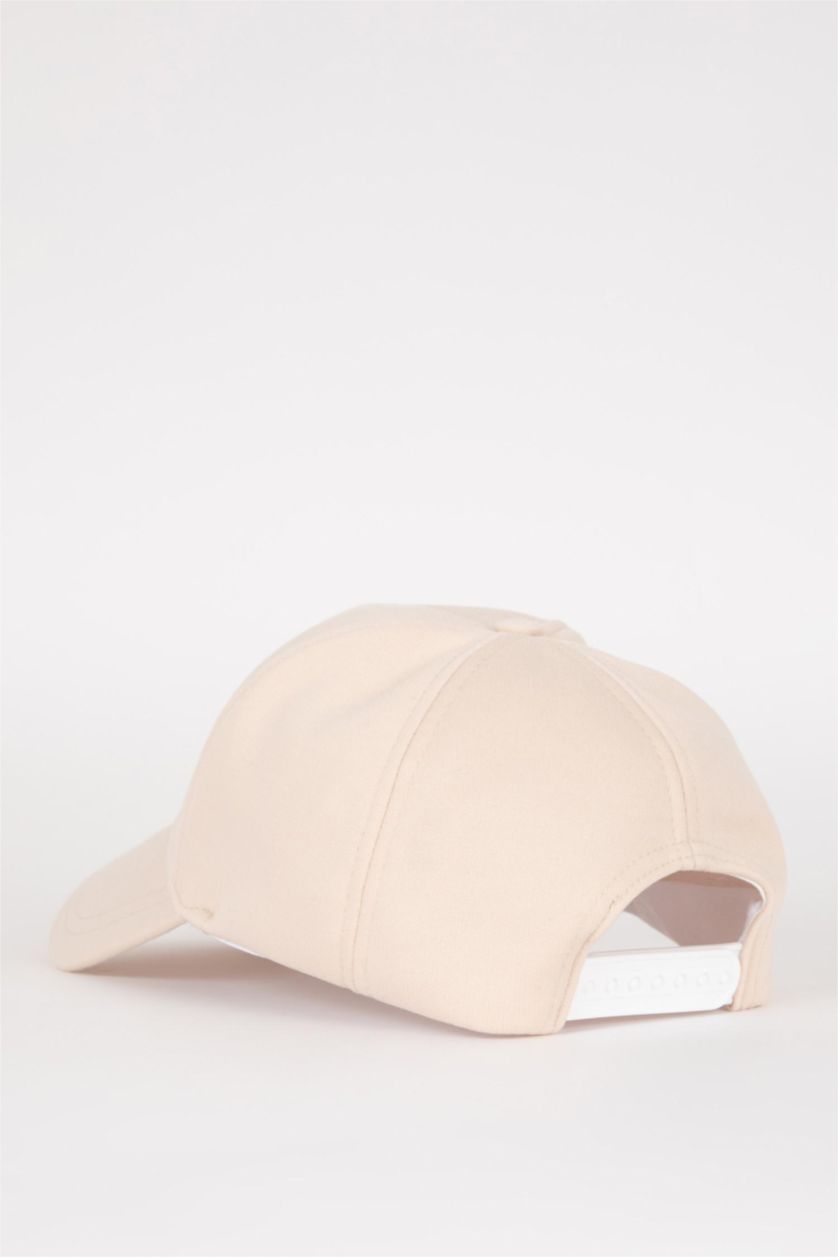 MAN Beige Men Embroidered Cotton Cap Hat