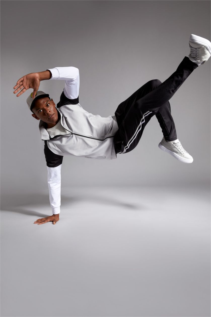 رجال رمادي فاتح Slim Fit Scuba Fabric Cardigan