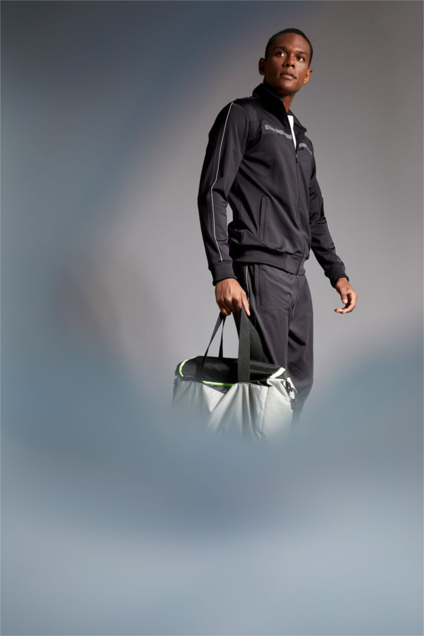 MAN Black Slim Fit Long Sleeve Sports Cardigan