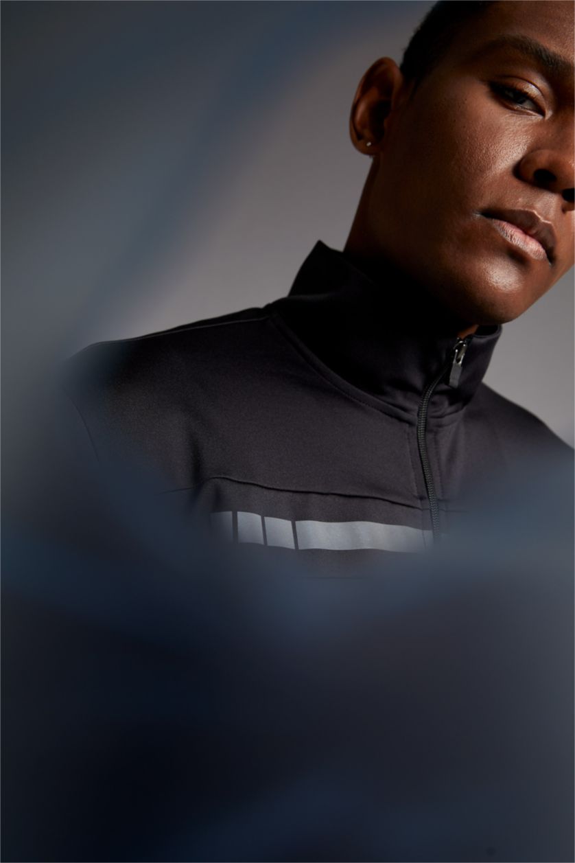 MAN Black Slim Fit Long Sleeve Sports Cardigan