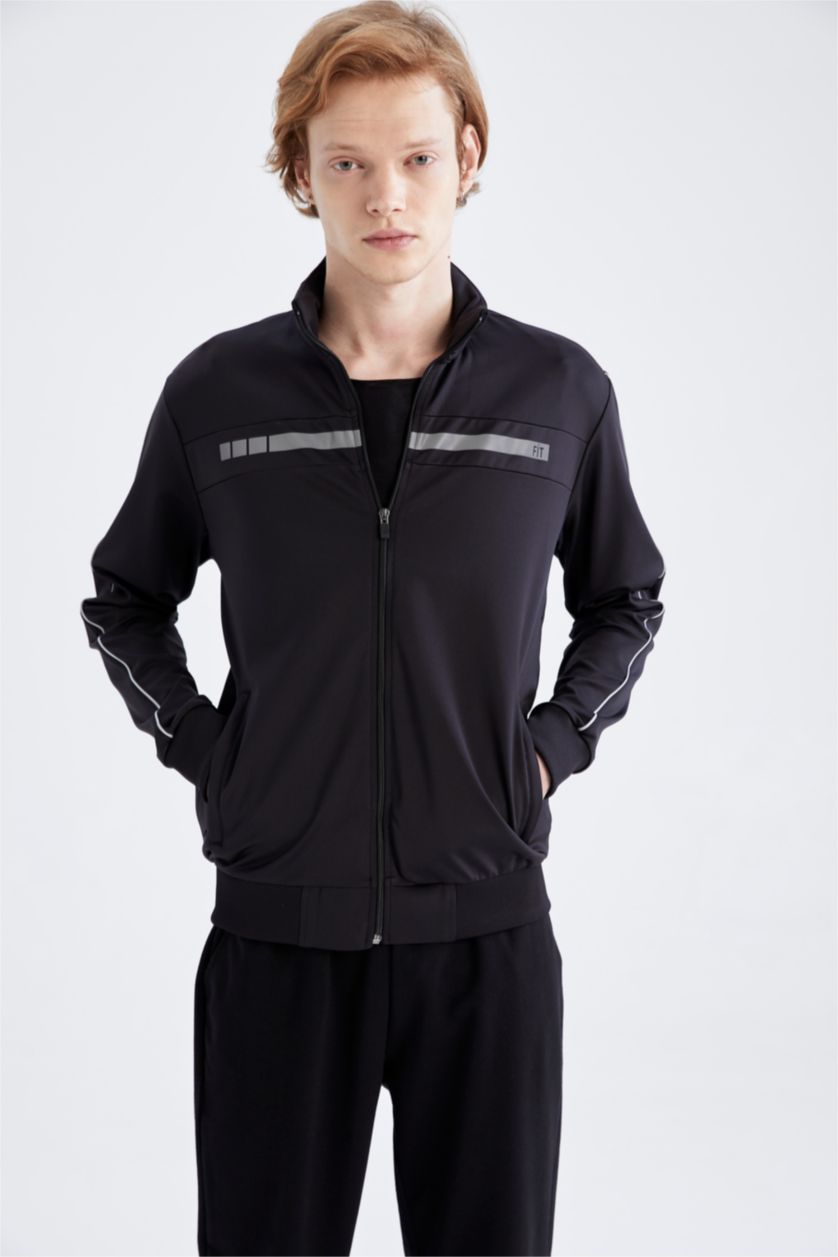 MAN Black Slim Fit Long Sleeve Sports Cardigan