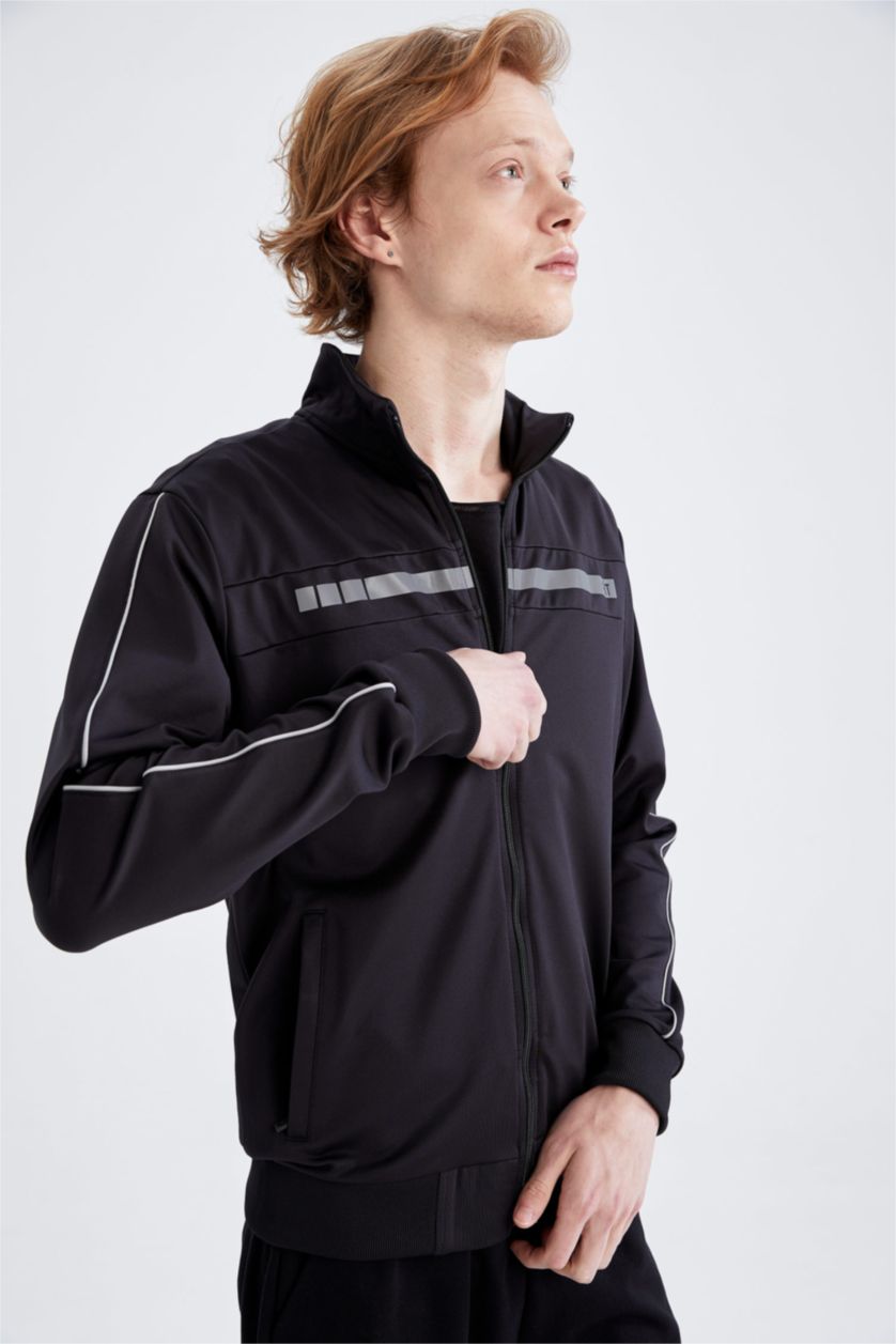 MAN Black Slim Fit Long Sleeve Sports Cardigan