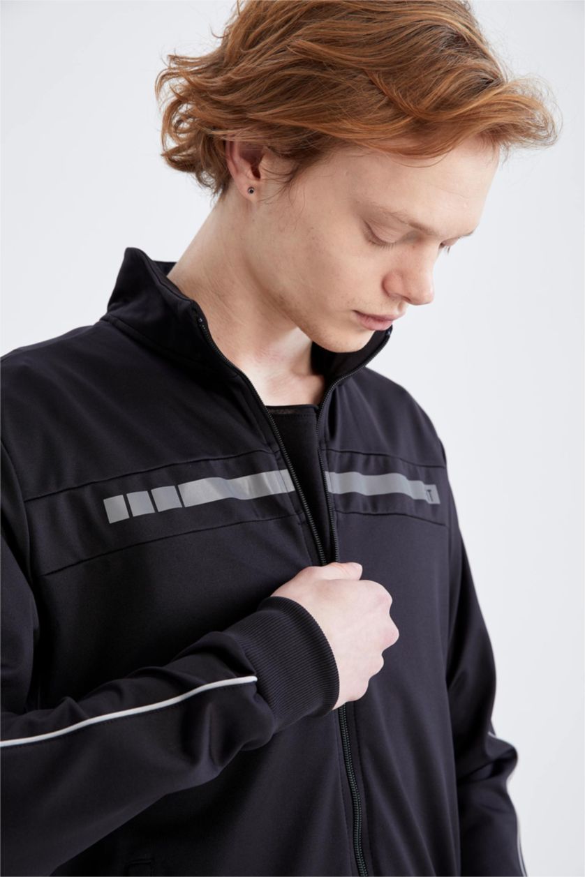 MAN Black Slim Fit Long Sleeve Sports Cardigan