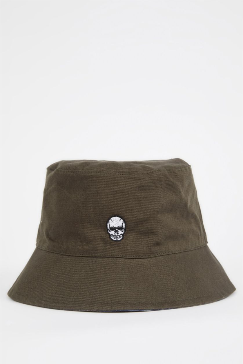 HOMME Vert Chapeau bob brodé pour homme