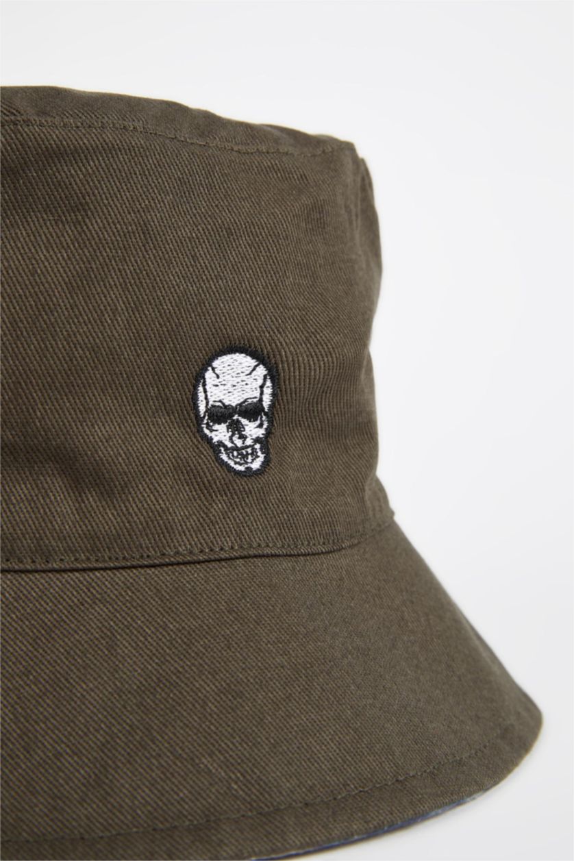 HOMME Vert Chapeau bob brodé pour homme