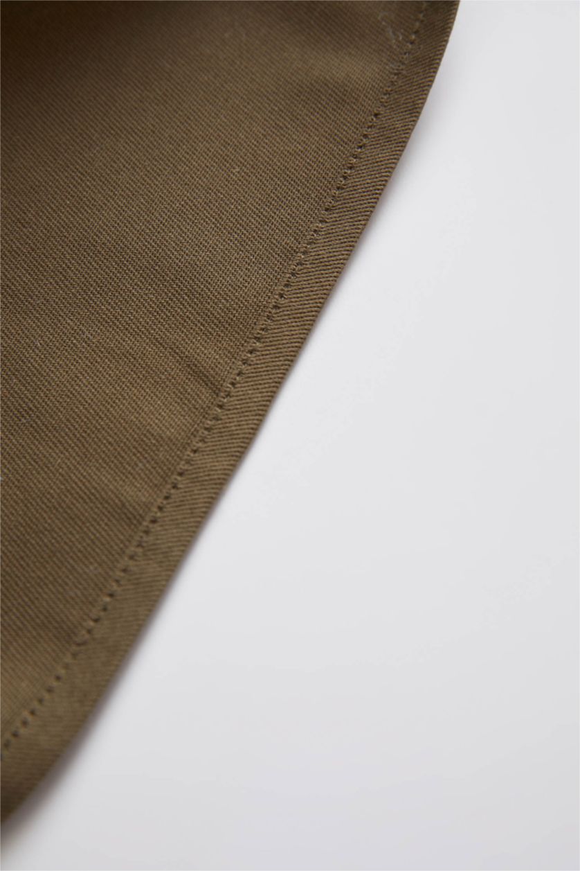 BÉBÉ GARÇON Kaki Clair Chemise manches longues en gabardine de coton imprimé dos bébé garçon