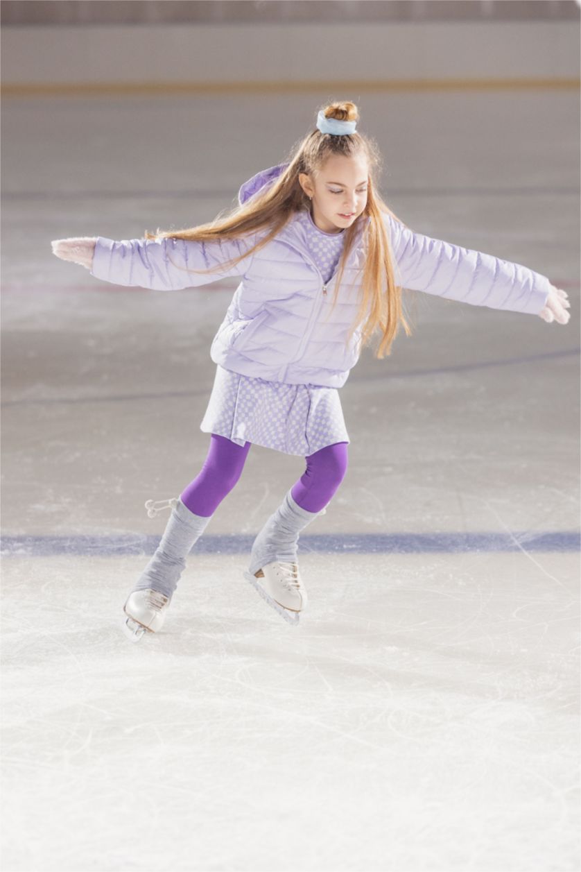 GIRLS & TEENS Lilac Girl Short Sleeve Checkers Print T-Shirt & Skirt